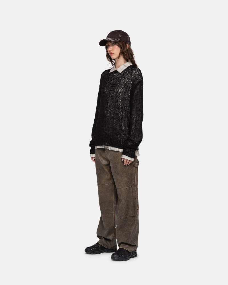 Stussy S Loose Knit Truien Zwart | 91038-FGLN