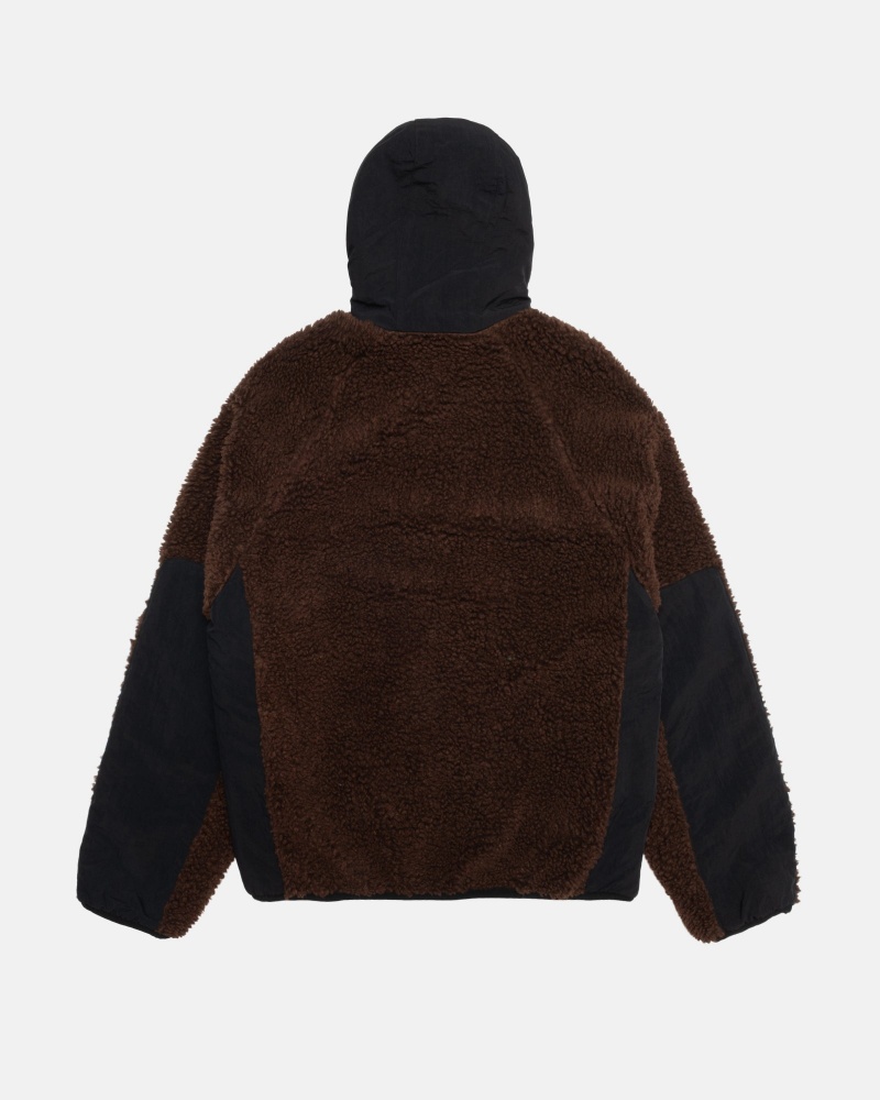 Stussy Sherpa Paneled Met Capuchon Jassen Bruin | 43716-DJSW