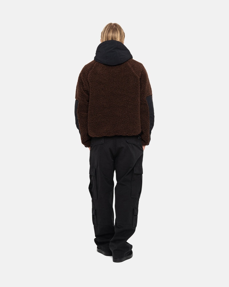 Stussy Sherpa Paneled Met Capuchon Jassen Bruin | 43716-DJSW