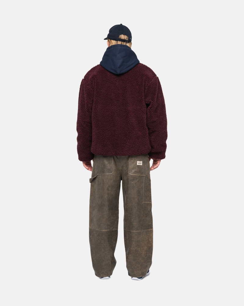 Stussy Sherpa Reversible Jassen Bordeaux | 52807-CWQX