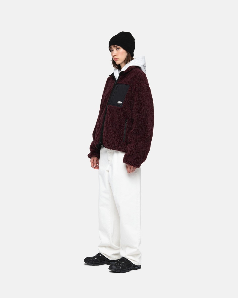 Stussy Sherpa Reversible Jassen Bordeaux | 52807-CWQX