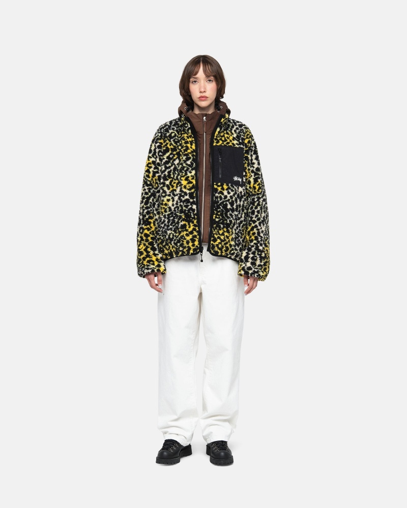 Stussy Sherpa Reversible Jassen Geel Leopard | 81539-XADR