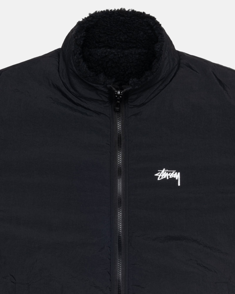 Stussy Sherpa Reversible Jassen Zwart | 14690-BQGF