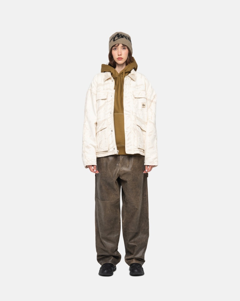 Stussy Shop Distressed Canvas Jassen Khaki | 80169-OIFR