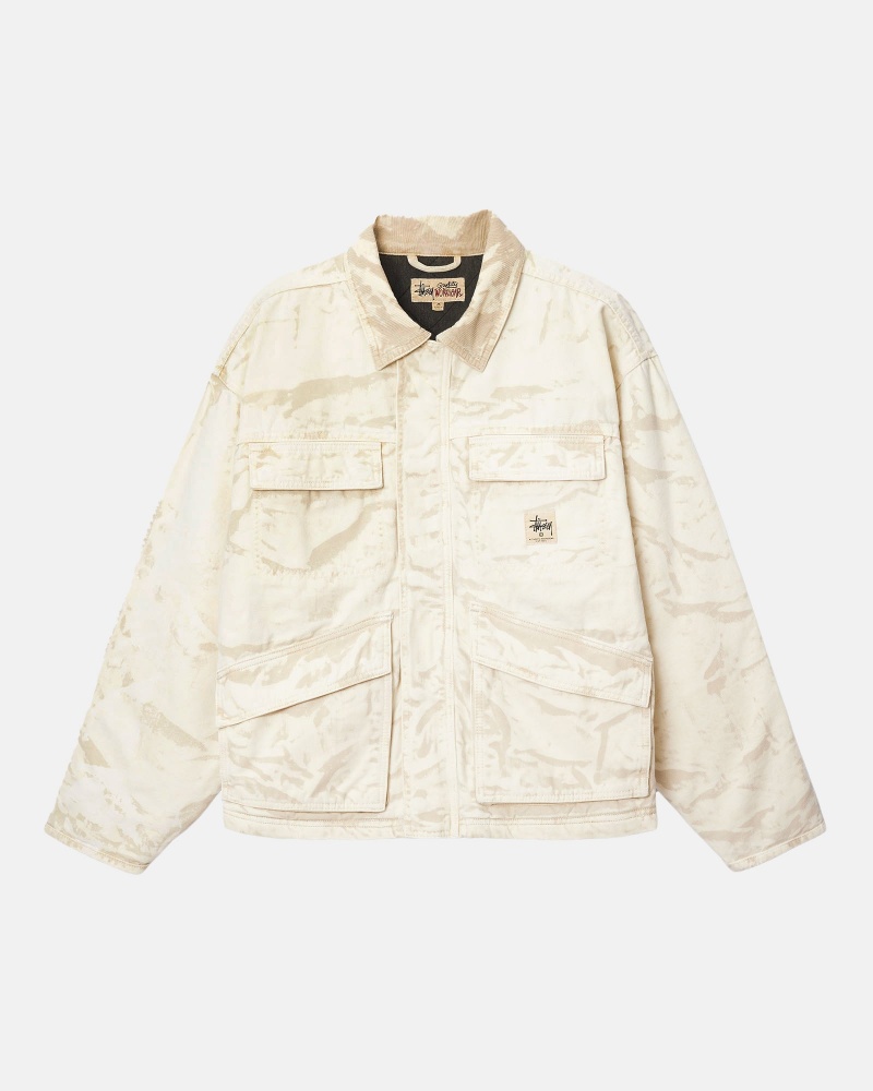 Stussy Shop Distressed Canvas Jassen Khaki | 80169-OIFR