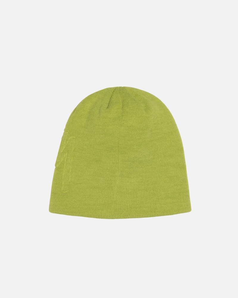 Stussy Skullcap Embossed Smooth Stock Hoeden Lichtgroen | 43601-IOHP