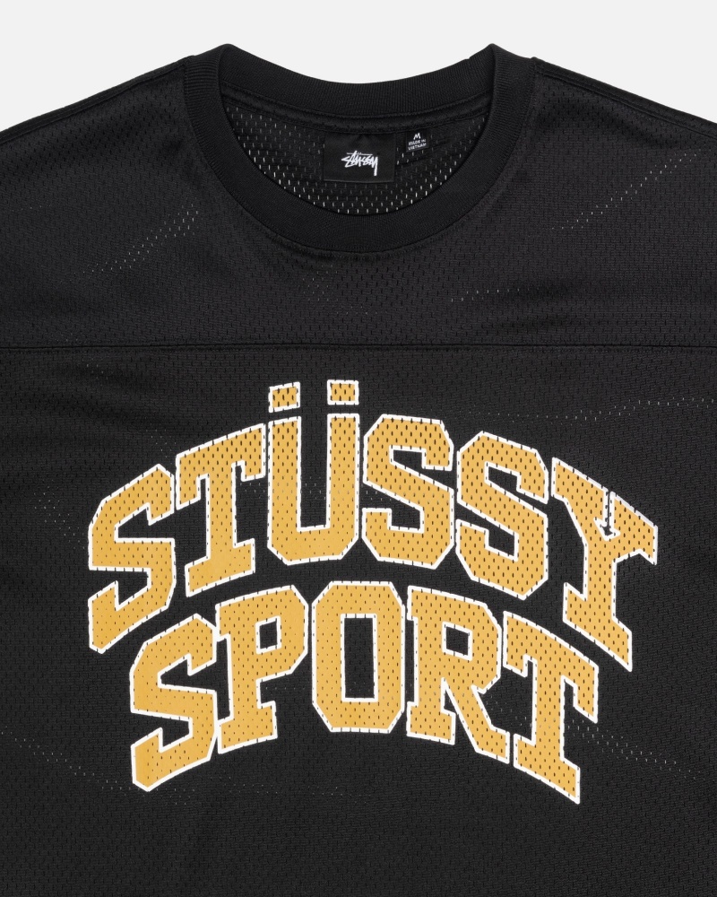 Stussy Sport Mesh Football Jersey Zwart | 18976-PEGD