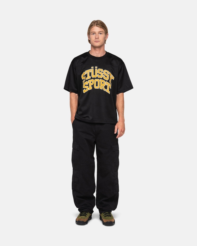 Stussy Sport Mesh Football Jersey Zwart | 18976-PEGD