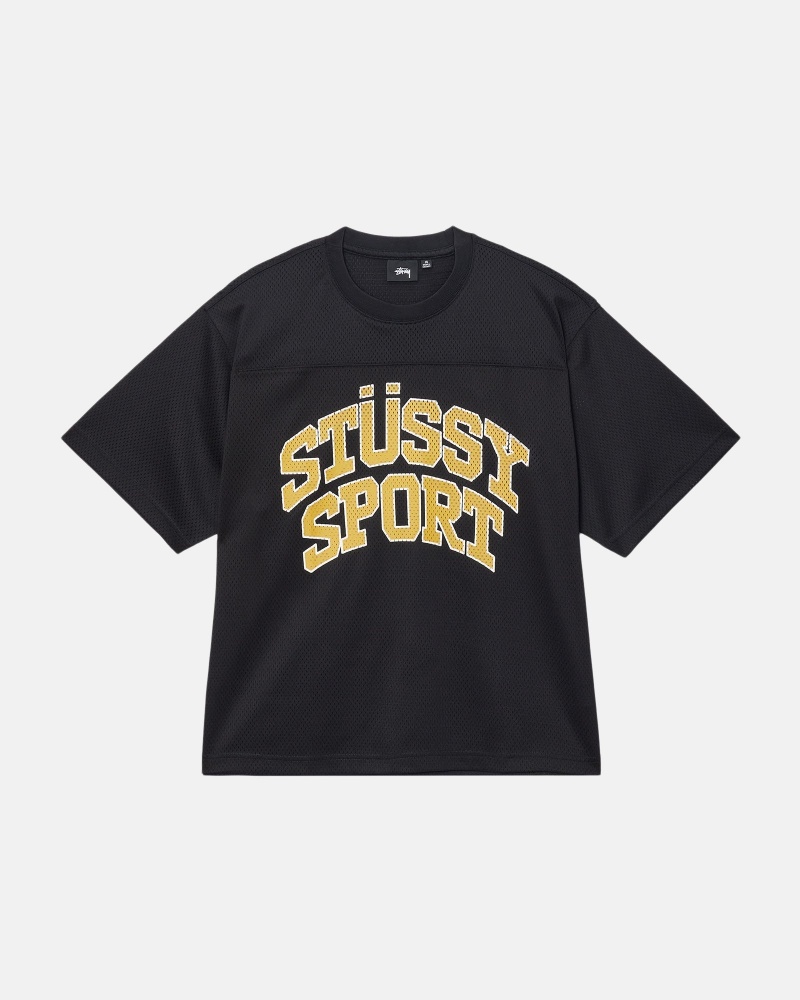 Stussy Sport Mesh Football Jersey Zwart | 18976-PEGD