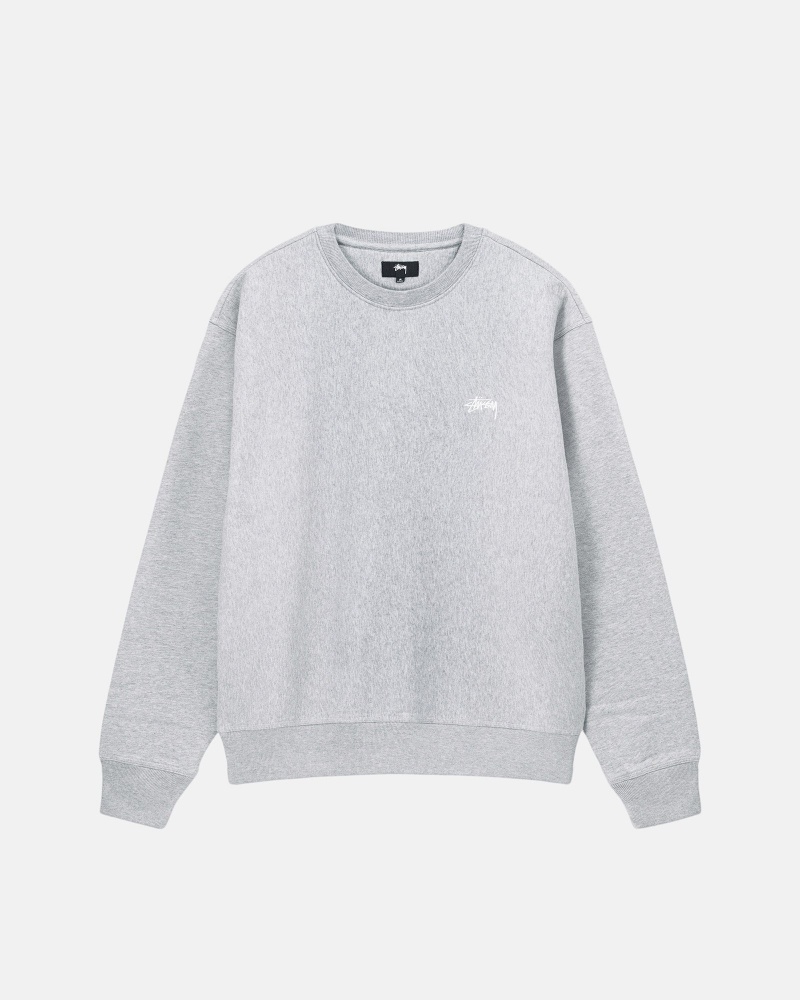 Stussy Stock Logo Crew Sweatshirts Grijs | 68021-MUQE