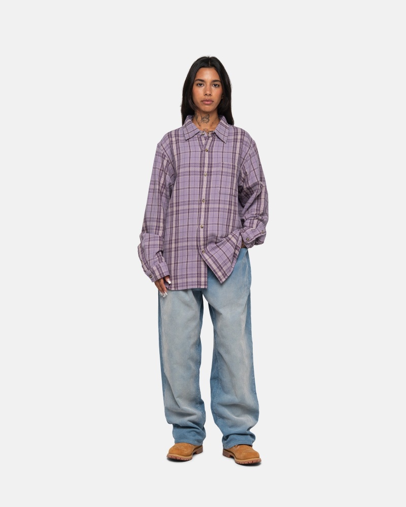 Stussy Stones Plaid Shirts     Lavendel | 68537-OTCH