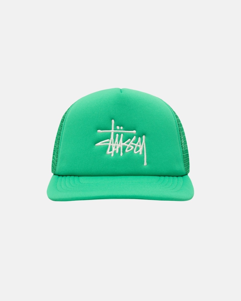 Stussy Trucker Big Basic Snapback Hoeden Groen | 71560-JFTG