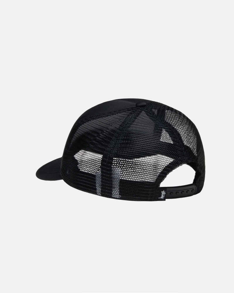 Stussy Trucker Ss-Link Snapback Hoeden Zwart | 45320-VOUP