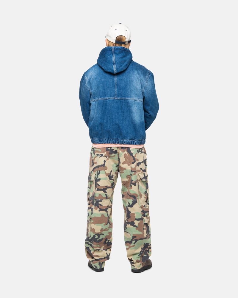 Stussy Werk Denim Sherpa Jassen Blauw | 52690-WRSE