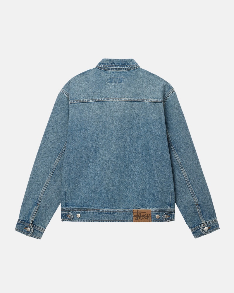 Stussy Zip Werk Denim Jassen Blauw | 72634-JKGE