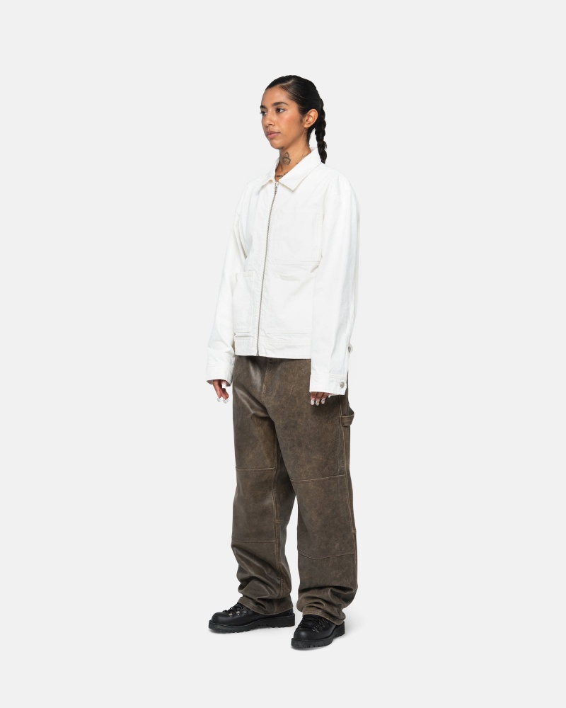 Stussy Zip Werk Overdyed Jassen Beige | 61028-WDVJ