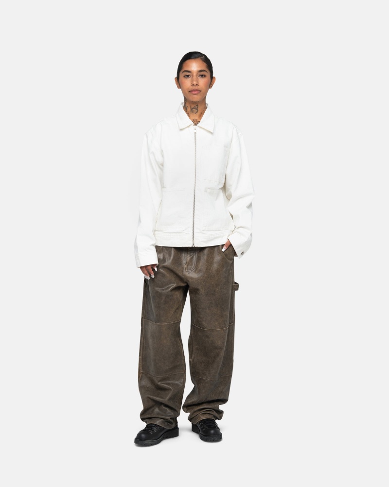 Stussy Zip Werk Overdyed Jassen Beige | 61028-WDVJ