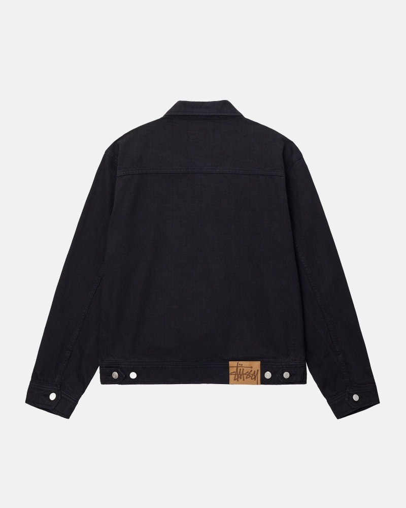 Stussy Zip Werk Overdyed Jassen Zwart | 72105-QWAO