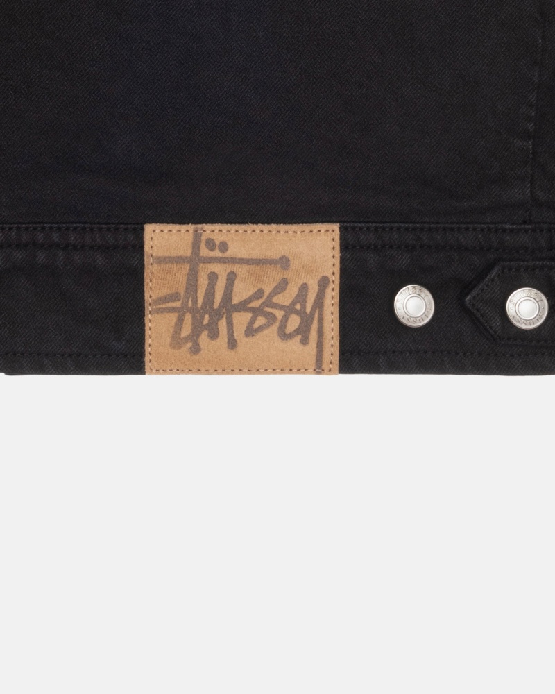 Stussy Zip Werk Overdyed Jassen Zwart | 72105-QWAO